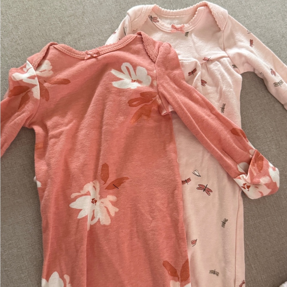 Carter's Pink and Peach Floral One Pieces